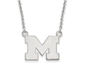 14k White Gold Logoart Michigan (univ Of) Small Pendant Necklace