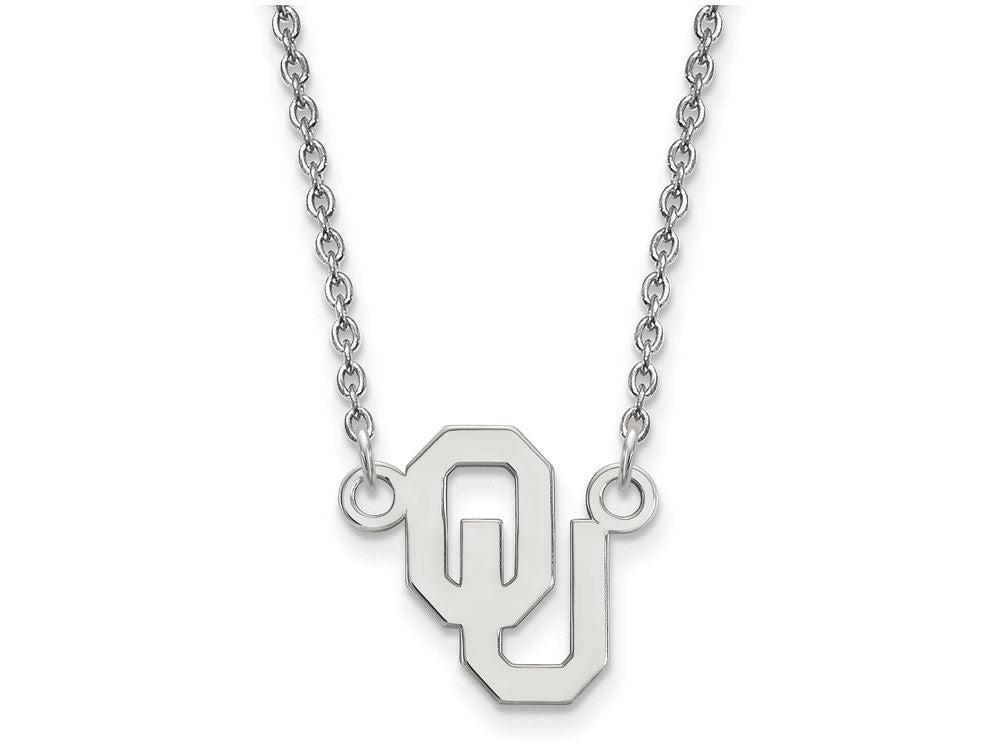 14k White Gold Logoart Oklahoma Small Pendant Necklace