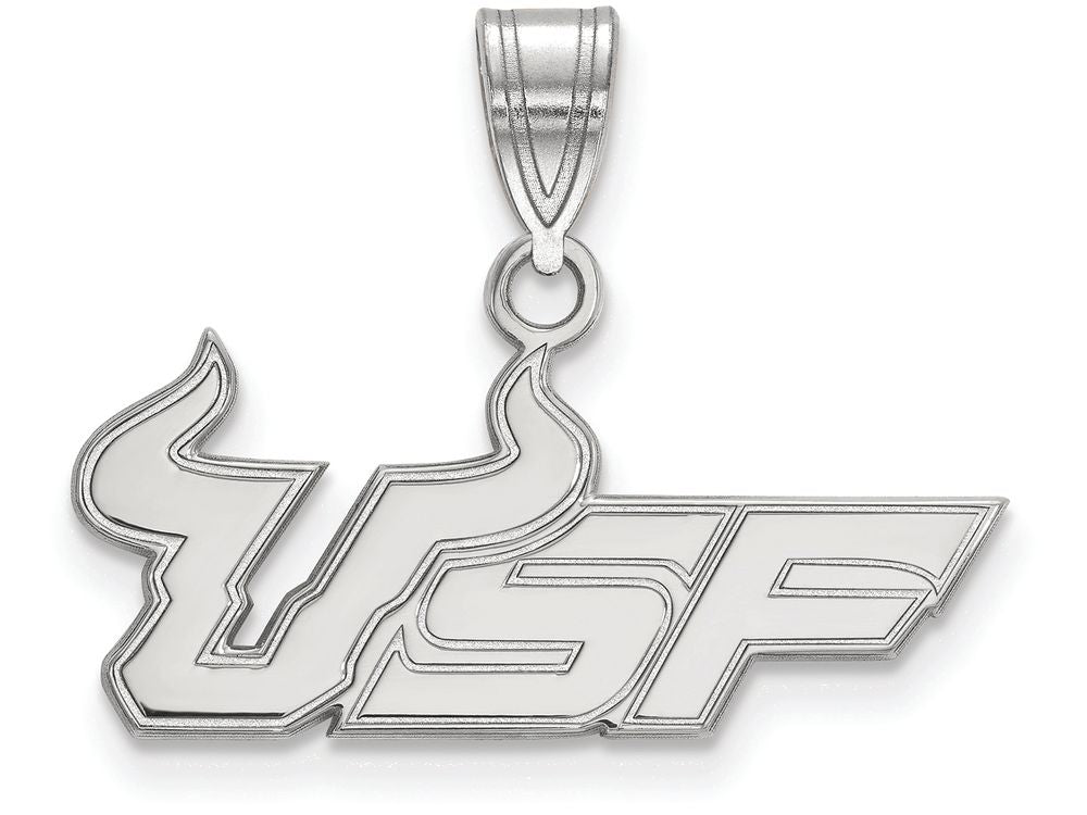 14k White Gold Logoart University Of South Florida Medium Pendant