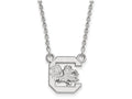14k White Gold Logoart University Of South Carolina Small Pendant Necklace