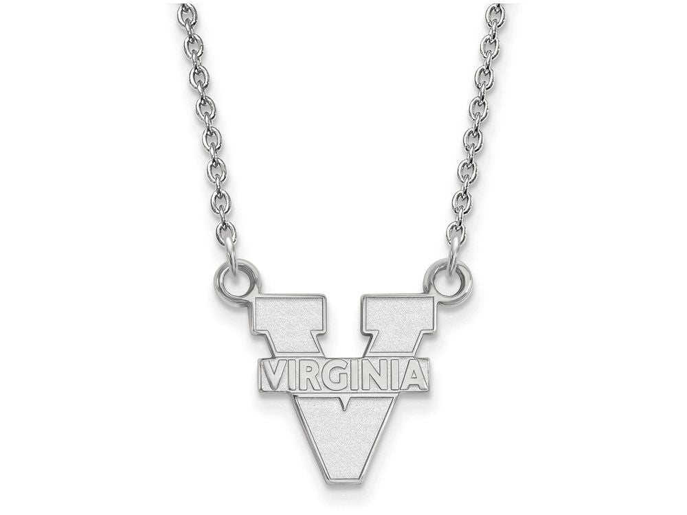 14k White Gold Logoart University Of Virginia Small Pendant Necklace