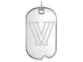 14k White Gold Logoart Villanova University Large Dog Tag Pendant Necklace