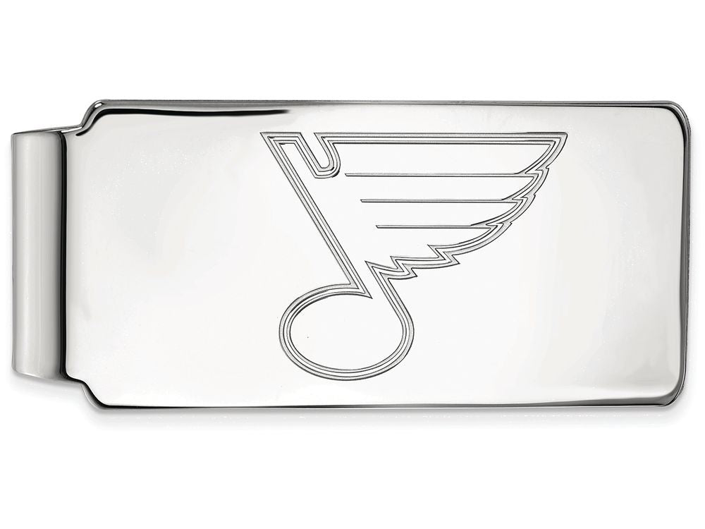 14k White Gold Nhl Logoart St. Louis Blues Money Clip