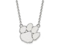 14k White Gold Logoart Clemson University Large Pendant Necklace