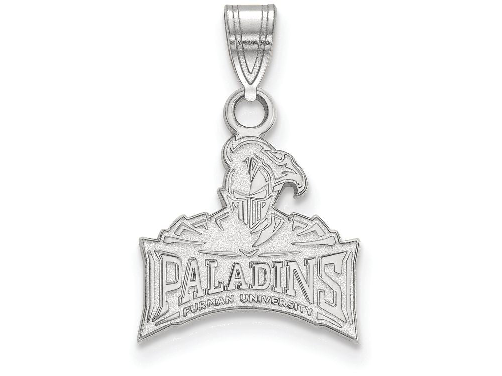 14k White Gold Logoart Furman University Small Pendant