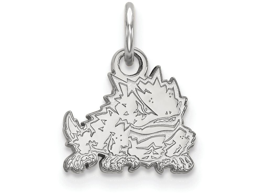 14k White Gold Logoart Texas Christian University Extra Small Pendant