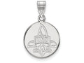 14k White Gold Logoart University Of New Orleans Medium Disc Pendant