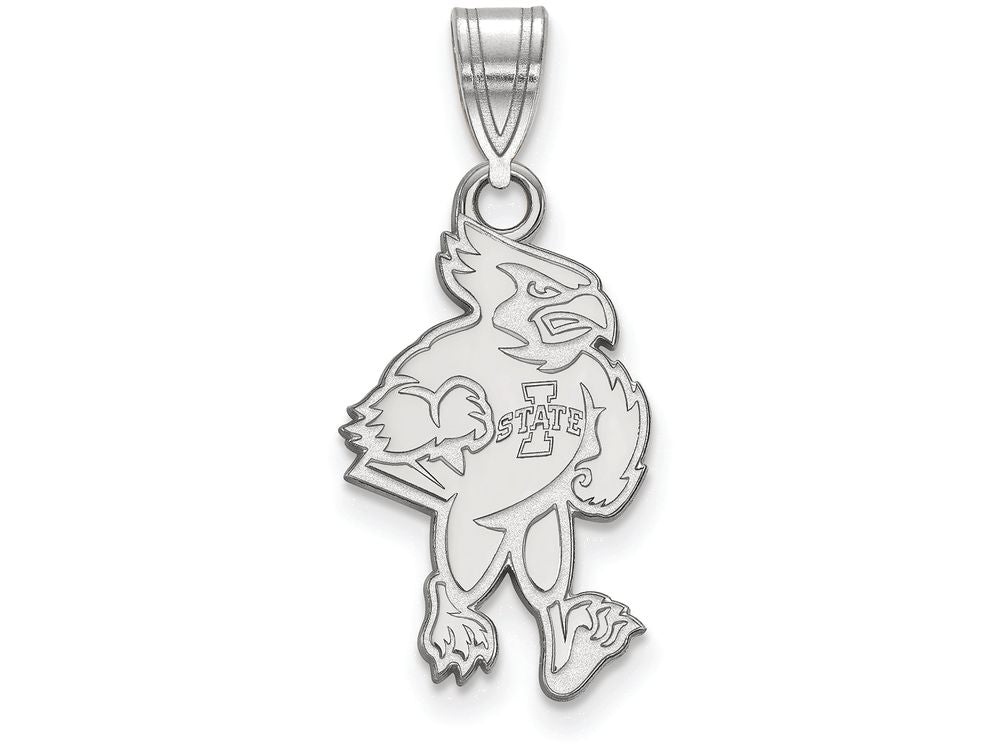 14k White Gold Logoart Iowa State University Large Pendant