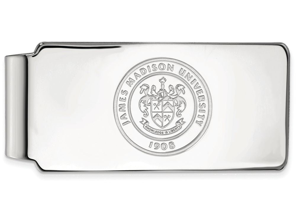 14k White Gold Logoart James Madison University Money Clip Crest