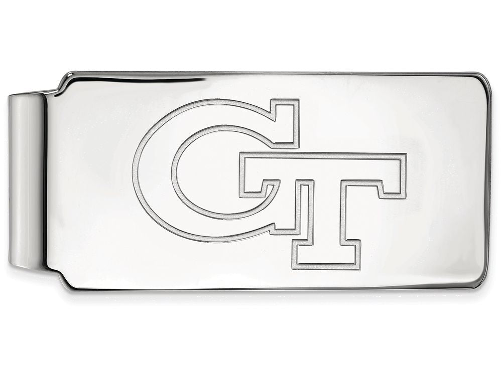 14k White Gold Logoart Georgia Institute Of Technology Money Clip