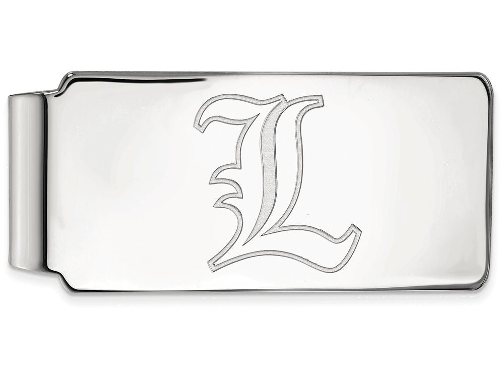 14k White Gold Logoart University Of Louisville Money Clip