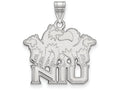 14k White Gold Logoart Northern Illinois University Large Pendant