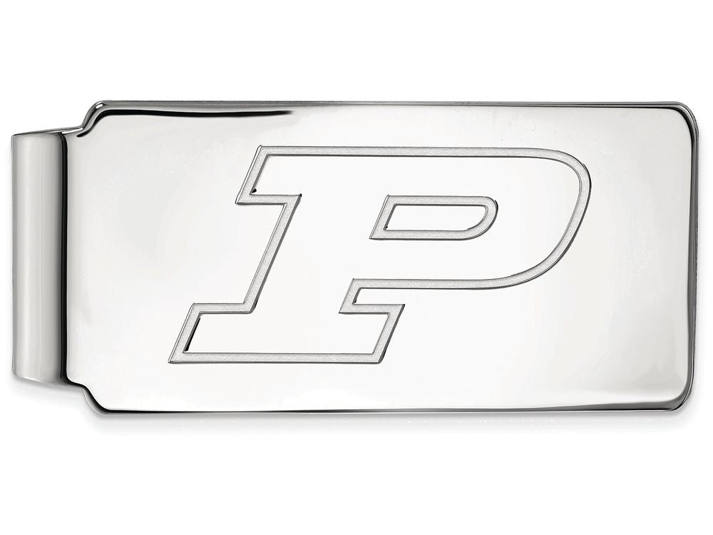 14k White Gold Logoart Purdue Money Clip