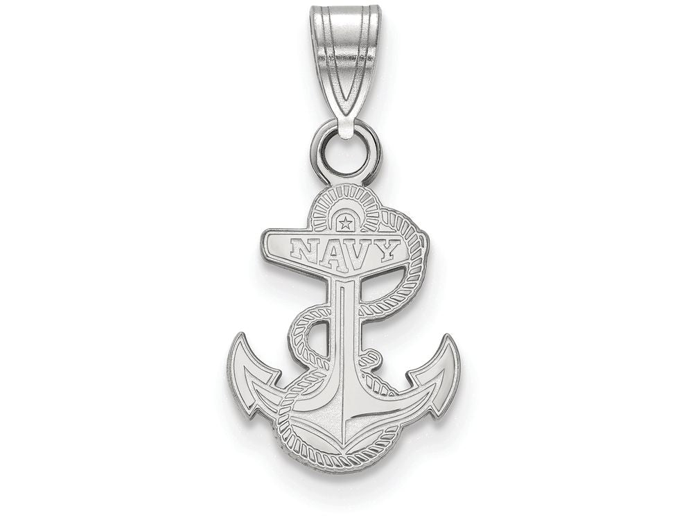14k White Gold Logoart Navy Small Pendant