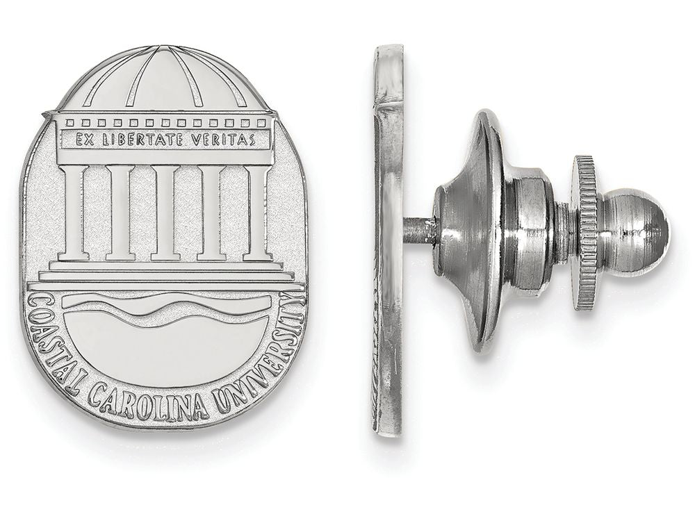 14k White Gold Logoart Coastal Carolina University Crest Lapel Pin