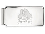 14k White Gold Logoart East Carolina University Money Clip