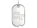 14k White Gold Logoart Georgia Institute Of Technology Small Dog Tag Pendant Necklace