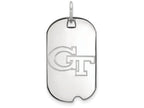 14k White Gold Logoart Georgia Institute Of Technology Small Dog Tag Pendant Necklace