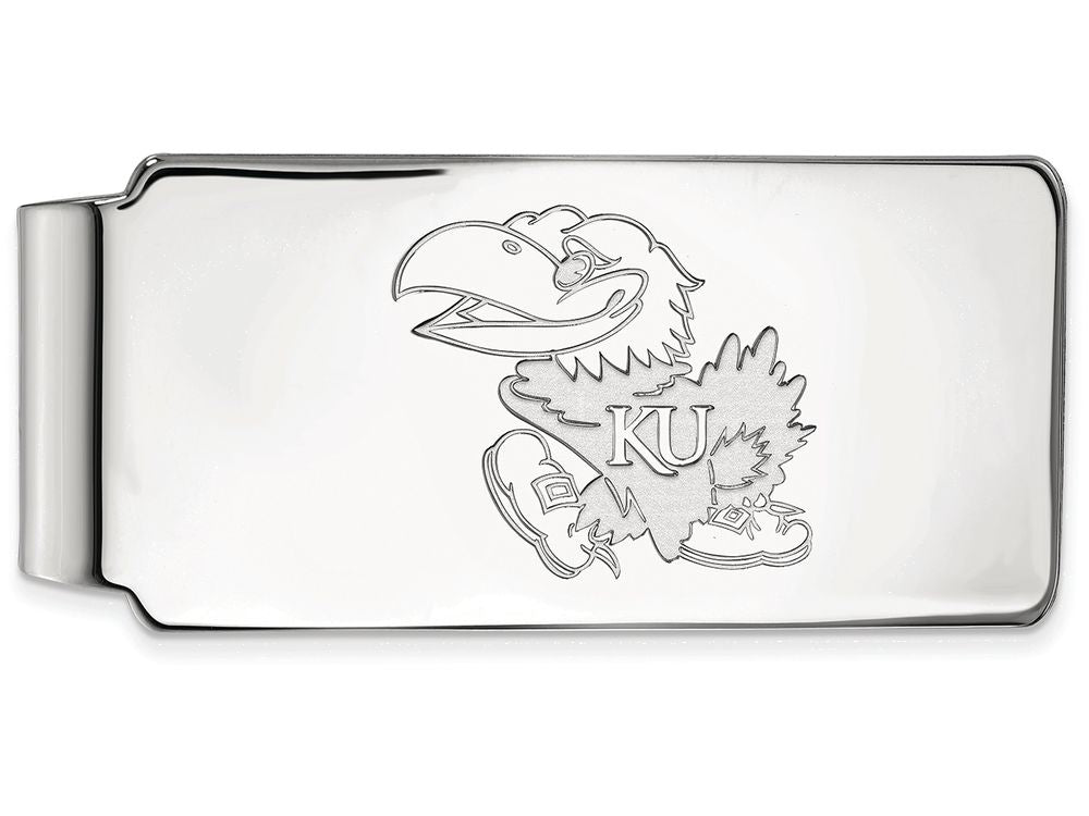 14k White Gold Logoart University Of Kansas Money Clip