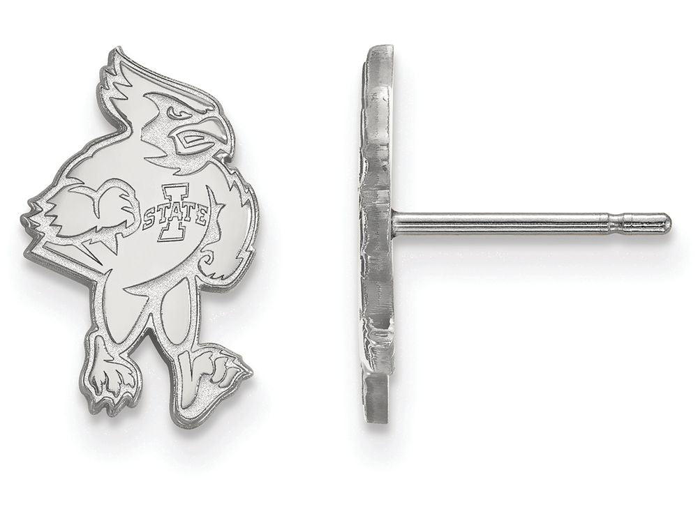 14k White Gold Logoart Iowa State University Small Post Earrings