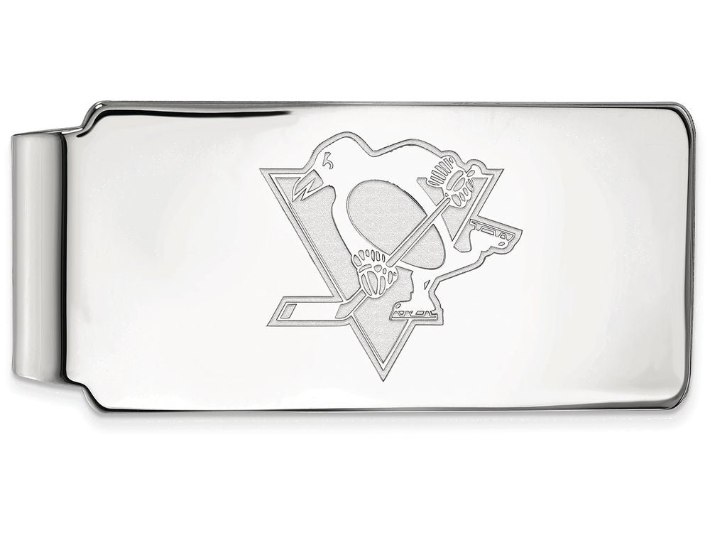 14k White Gold Nhl Logoart Pittsburgh Penguins Money Clip