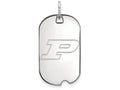 14k White Gold Logoart Purdue Small Dog Tag Pendant Necklace