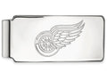 14k White Gold Nhl Logoart Detroit Red Wings Money Clip