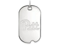 14k White Gold Logoart University Of Pittsburgh Large Dog Tag Pendant Necklace