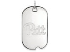 14k White Gold Logoart University Of Pittsburgh Large Dog Tag Pendant Necklace