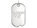 14k White Gold Logoart Virginia Tech Large Dog Tag Pendant Necklace