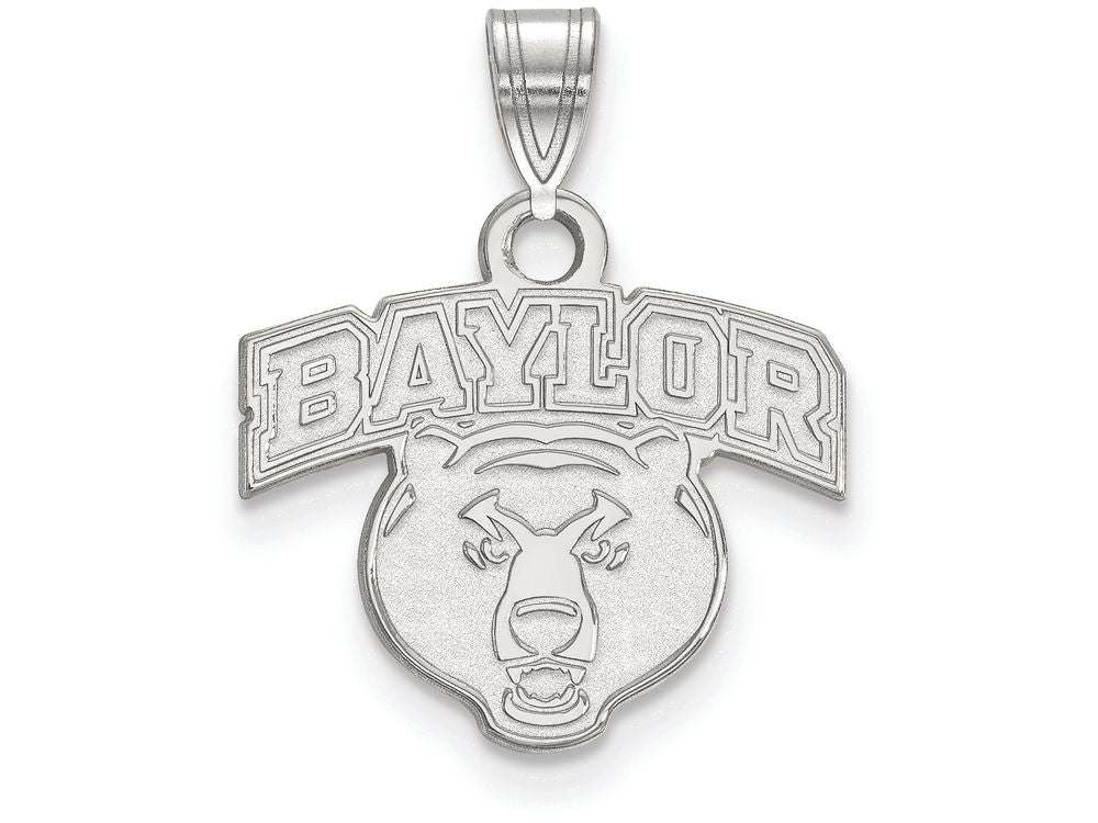 14k White Gold Logoart Baylor University Small Pendant