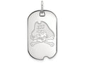 14k White Gold Logoart East Carolina University Small Dog Tag Pendant Necklace