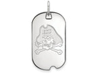 14k White Gold Logoart East Carolina University Small Dog Tag Pendant Necklace