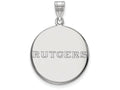 14k White Gold Logoart Rutgers Large Disc Pendant