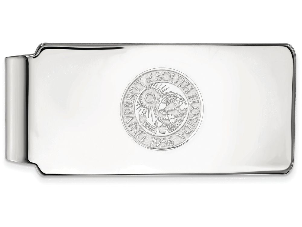 14k White Gold Logoart University Of South Florida Money Clip Crest