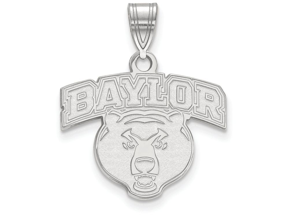 14k White Gold Logoart Baylor University Medium Pendant