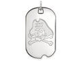 14k White Gold Logoart East Carolina University Large Dog Tag Pendant Necklace