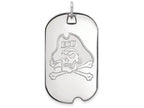 14k White Gold Logoart East Carolina University Large Dog Tag Pendant Necklace