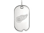 14k White Gold Nhl Logoart Detroit Red Wings Small Dog Tag Pendant Necklace