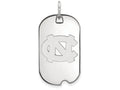 14k White Gold Logoart University Of North Carolina Small Dog Tag Pendant Necklace