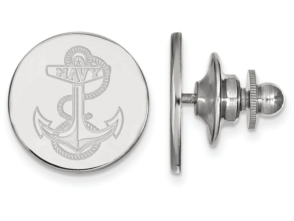 14k White Gold Logoart Navy Lapel Pin