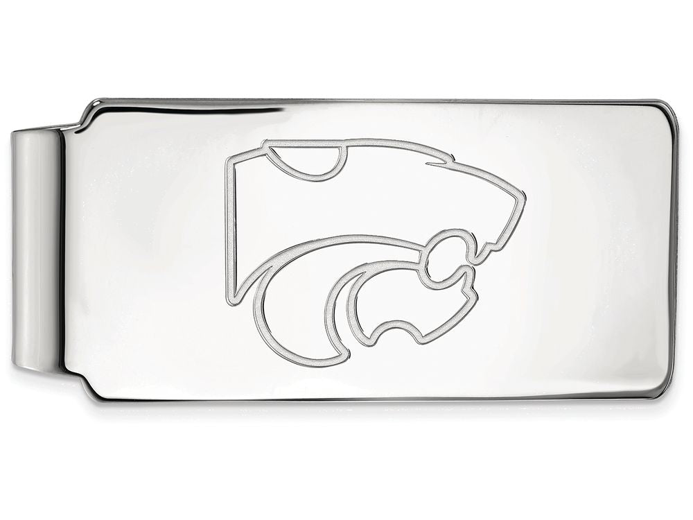 14k White Gold Logoart Kansas State University Money Clip