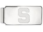 14k White Gold Logoart Michigan State University Money Clip