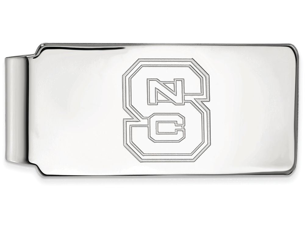 14k White Gold Logoart North Carolina State University Money Clip