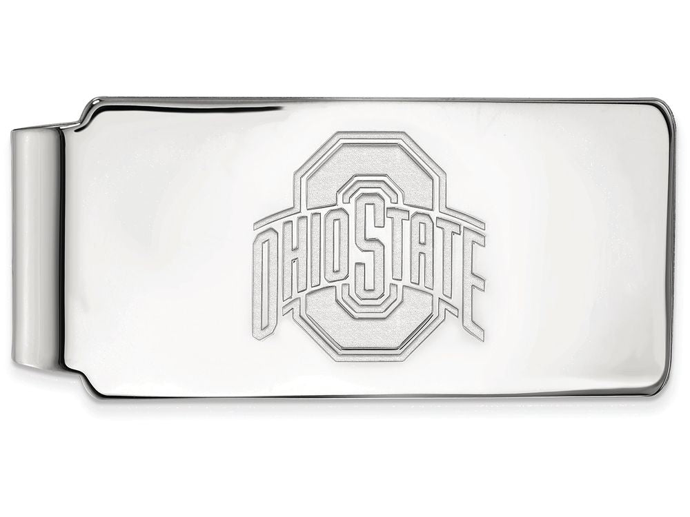 14k White Gold Logoart Ohio State University Money Clip