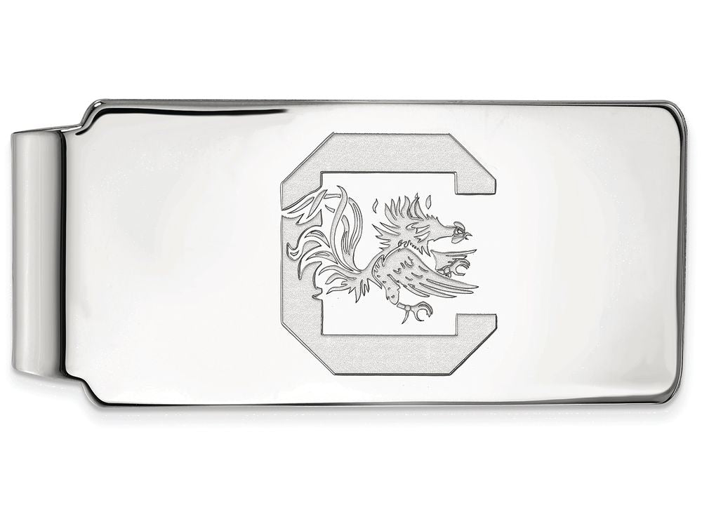 14k White Gold Logoart University Of South Carolina Money Clip