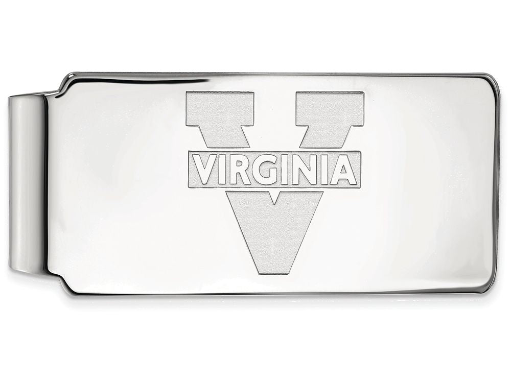 14k White Gold Logoart University Of Virginia Money Clip