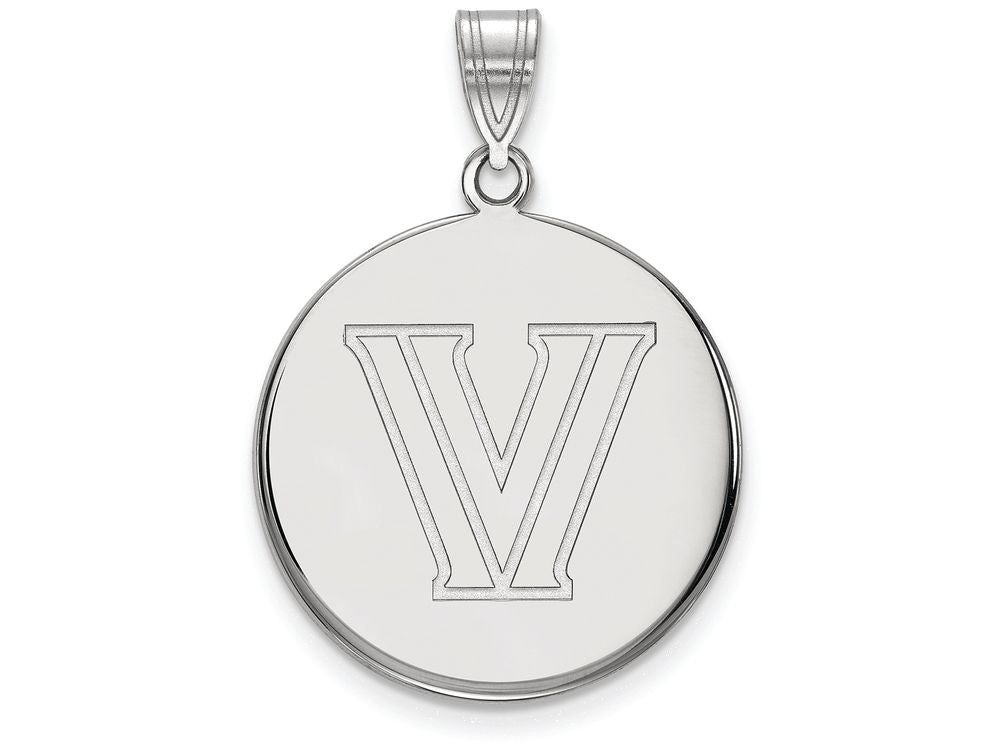 14k White Gold Logoart Villanova University Large Disc Pendant