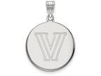 14k White Gold Logoart Villanova University Large Disc Pendant