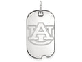 14k White Gold Logoart Auburn University Small Dog Tag Pendant Necklace